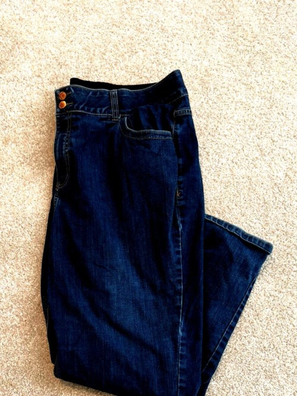 Lane Bryant Straight Leg Jeans 22 Short Dark Wash Stretch Plus Size